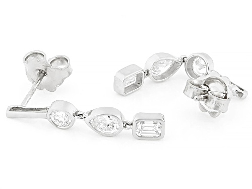 Prazana® Lab-Grown Diamonds 1.10ctw White Diamond 10K White Gold Dangle Earrings, F-G SI