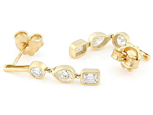 Prazana® Lab-Grown Diamonds 1.10ctw White Diamond 10K Yellow Gold Dangle Earrings, F-G SI