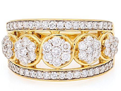 Prazana® Lab-Grown Diamonds 1.00ctw White Diamond 14K Yellow Gold Over Sterling Silver Ring, H SI1 - Size 10