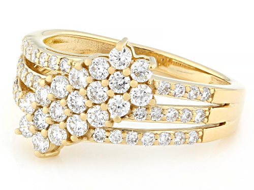 Prazana® Lab-Grown Diamonds 0.85ctw White Diamond 10K Yellow Gold Cluster Ring, H SI1 - Size 7
