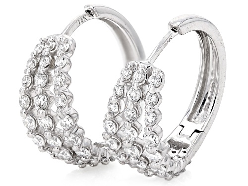 Prazana® Lab-Grown Diamonds 1.00ctw White Diamond Rhodium Over Sterling Silver Earrings, H SI