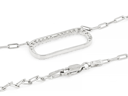 Prazana® Lab-Grown Diamonds 0.50ctw White Diamond Rhodium Over Sterling Silver Station Necklace H SI - Size 18