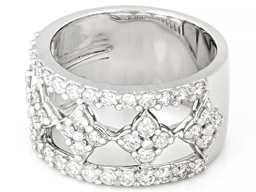 Prazana® Lab-Grown Diamonds 1.15ctw Round White Diamond Rhodium Over Sterling Silver Ring, G-H VS - Size 7