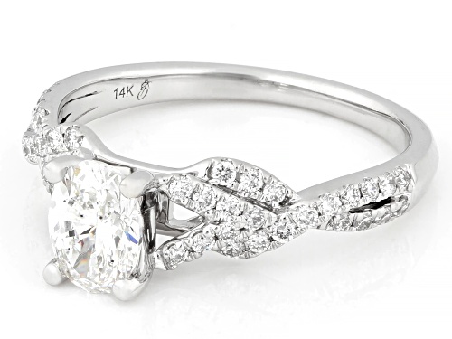 Prazana® Lab-Grown Diamonds 1.00ctw Oval And Round White Lab-Grown Diamond 14k White Gold Ring, F SI - Size 6