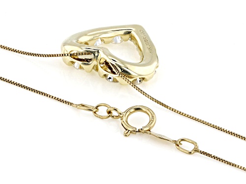 Prazana® Lab-Grown Diamonds 1.00ctw Round White Diamond 10k Yellow Gold Heart Slide Pendant, H SI