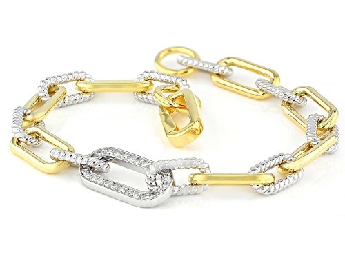 Prazana® Lab-Grown Diamonds 0.25ctw Diamond 18K Yellow Gold and Rhodium Over Silver Bracelet, G-H SI - Size 8