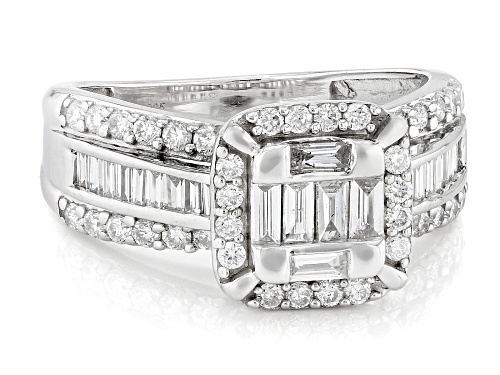 Prazana® Lab-Grown Diamonds 1.00ctw White Diamond Rhodium Over Sterling Silver Ring, G-H SI - Size 8