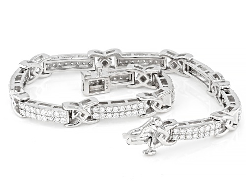 Prazana® Lab-Grown Diamonds 2.45ctw White Diamond Rhodium Over Sterling Silver Bracelet, G-H SI - Size 7.5
