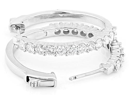 Prazana® Lab-Grown Diamonds 1.70ctw White Diamond Rhodium Over Silver Hoop Earrings, G-H SI