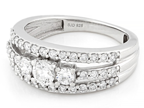 Prazana® Lab-Grown Diamonds 1.00ctw White Diamond Rhodium Over Sterling Silver Ring, G-H SI - Size 6
