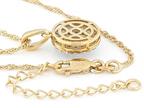 Prazana® Lab-Grown Diamonds 1.00ctw White Diamond 14K Yellow Gold Over Silver Pendant, G-H SI