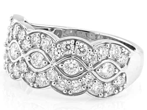 Prazana® Lab-Grown Diamonds 1.25ctw White Diamond Rhodium Over Sterling Silver Band Ring, G-H VVS - Size 7