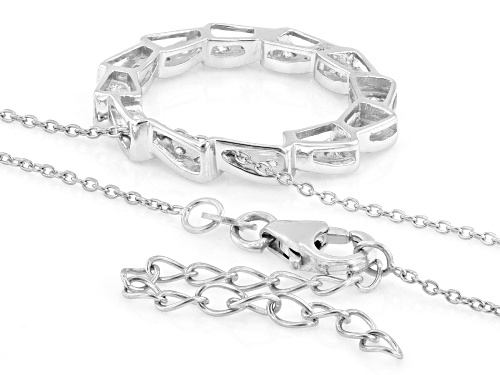 Prazana® Lab-Grown Diamonds 1.20ctw White Diamond Rhodium Over Sterling Silver Slide Pendant, G-H VS