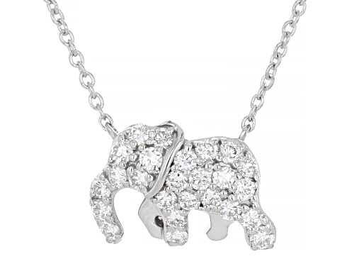 Prazana® Lab-Grown Diamonds 1.25ctw Diamond Rhodium Over Sterling Silver Elephant Necklace, G-H VS - Size 18