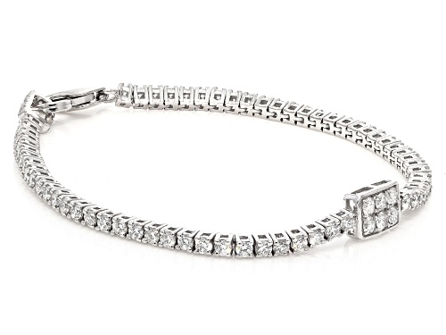 Prazana® Lab-Grown Diamonds 3.50ctw White Diamond Rhodium Over Sterling Silver Bracelet, G-H VS - Size 7.25