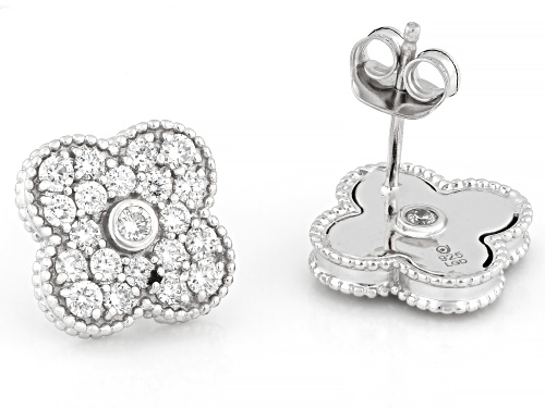 Prazana® Lab-Grown Diamonds 1.40ctw White Diamond Rhodium Over Sterling Silver Earrings, G-H VS