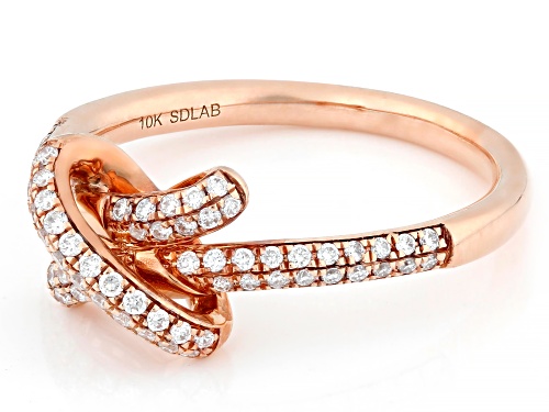 Prazana® Lab-Grown Diamonds 0.33ctw Round White Diamond 10k Rose Gold Knot Ring, F SI - Size 8