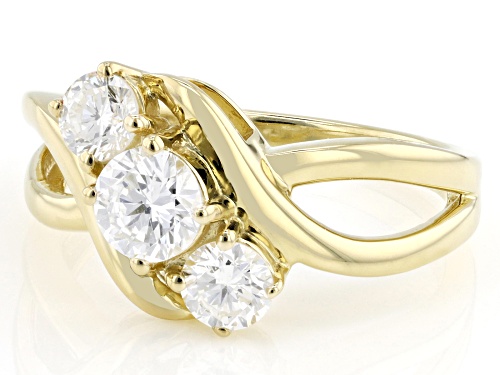 Prazana® Lab-Grown Diamonds 1.00ctw White Diamond 14K Yellow Gold Over Silver 3-Stone Ring, G-H SI - Size 7