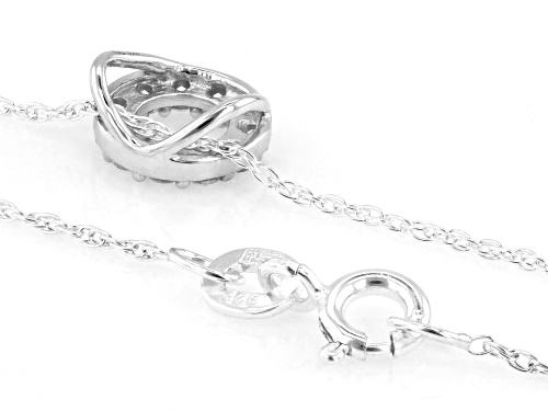 Prazana® Lab-Grown Diamonds 0.25ctw White Diamond Rhodium Over Silver Circle Pendant, H SI