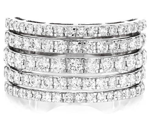 Prazana® Lab-Grown Diamonds 2.00ctw White Diamond Rhodium Over Sterling Silver Ring, F-G SI - Size 7