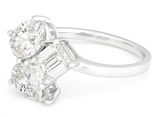 Prazana® Lab-Grown Diamonds 2.50ctw Pear, Emerald Cut & Oval White Diamond 14k White Gold Ring H SI1 - Size 6