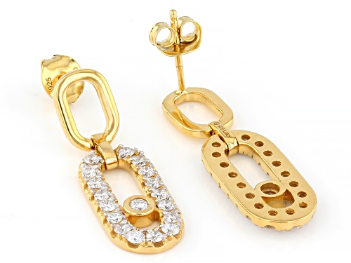 Prazana® Lab-Grown Diamonds 1.20ctw White Diamond 18K Yellow Gold Over Silver Earrings, G-H VS