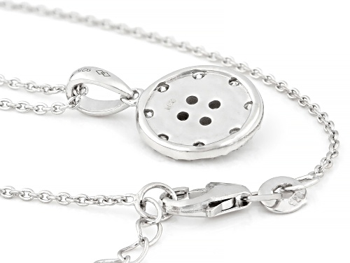 Prazana® Lab-Grown Diamonds 0.45ctw White Diamond Rhodium Over Silver Dangle Pendant, G-H VS