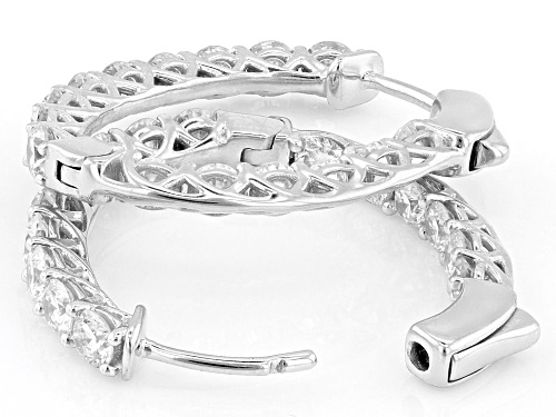 Prazana® Lab-Grown Diamonds 3.00ctw White Diamond Rhodium Over Sterling Silver Hoop Earrings, H SI