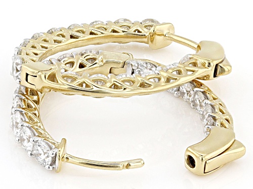 Prazana® Lab-Grown Diamonds 3.00ctw White Diamond 14K Yellow Gold Over Silver Hoop Earrings, H SI