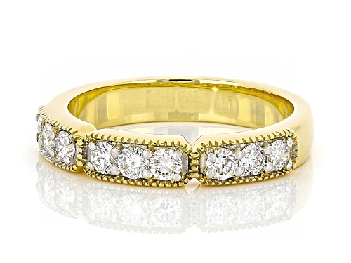 Prazana® Lab-Grown Diamonds 0.50ctw White Diamond 18K Yellow Gold Over Silver Band Ring, G-H VS - Size 8