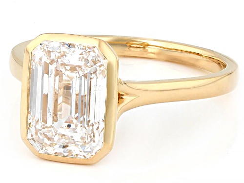 Prazana® Lab-Grown Diamonds 3.00ct Emerald Cut Diamond 14K Yellow Gold Solitaire Ring, F VS2 - Size 6
