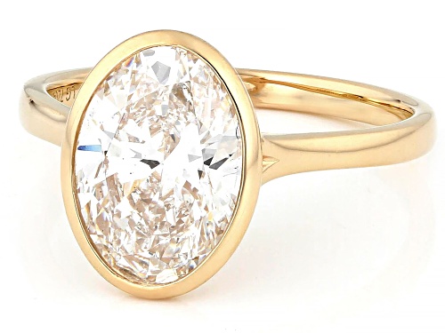 Prazana® Lab-Grown Diamonds 3.00ct Oval Diamond 14K Yellow Gold Solitaire Ring, F VS2 - Size 7
