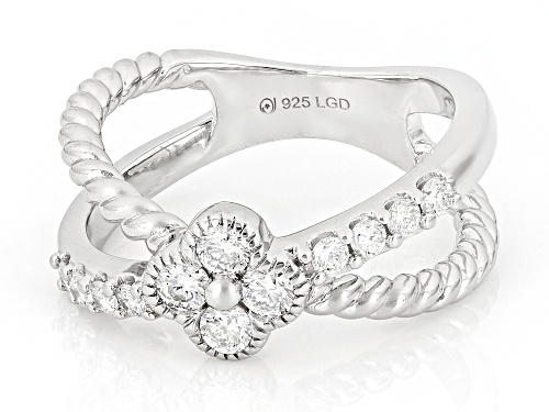 Prazana® Lab-Grown Diamonds 0.50ctw White Diamond Rhodium Over Sterling Silver Ring, G-H VS - Size 6