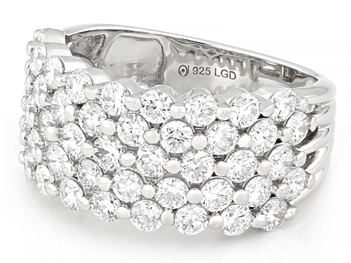 Prazana® Lab-Grown Diamonds 2.55ctw White Diamond Rhodium Over Sterling Silver Ring, G-H VS - Size 7