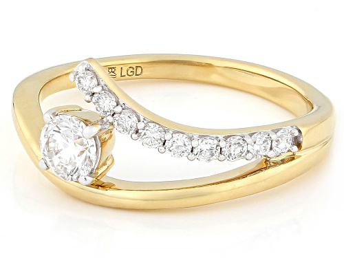 Prazana® Lab-Grown Diamonds 0.50ctw Round Diamond 14K Yellow Gold Over Sterling Silver Ring, H SI - Size 9