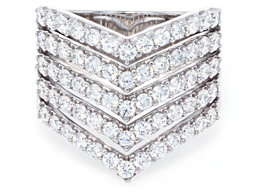 Prazana® Lab-Grown Diamonds 2.00ctw Round Diamond Rhodium Over Sterling Silver Ring, G-H VS - Size 7