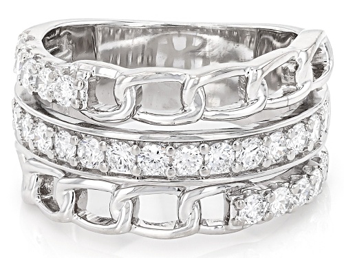 Prazana® Lab-Grown Diamonds 1.00ctw Round Diamond Rhodium Over Sterling Silver Ring, G-H VS - Size 6