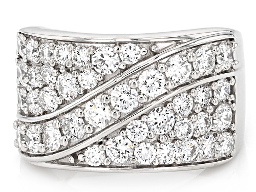 Prazana® Lab-Grown Diamonds 2.20ctw Round Diamond Rhodium Over Sterling Silver Ring, G-H VS - Size 8