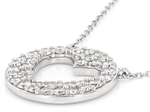 Prazana® Lab-Grown Diamonds 1.55ctw Round Diamond Rhodium Over Sterling Silver Heart Necklace G-H VS - Size 17