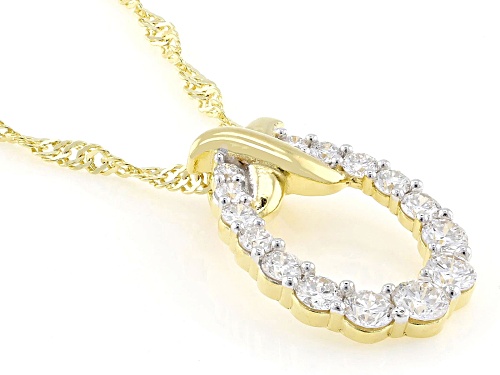 Prazana® Lab-Grown Diamonds 0.75ctw Round Diamond 18K Yellow Gold Over Silver Pendant W/Chain G-H SI