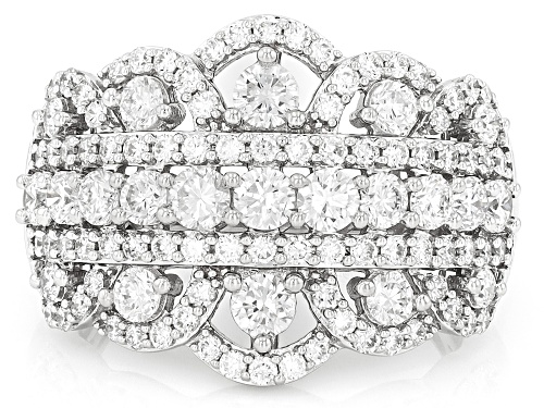 Prazana® Lab-Grown Diamonds 2.00ctw Round Diamond Rhodium Over Sterling Silver Ring, H SI - Size 8