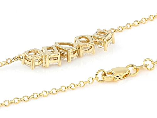 Prazana®Lab-Grown Diamonds 1.50ctw Mixed Shape Diamond 14K Yellow Gold Station Necklace, F VS2 - Size 18