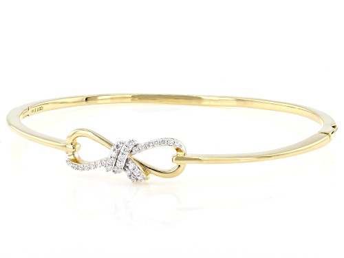 Prazana®Lab-Grown Diamonds 0.33ctw Round Diamond 14K Yellow Gold Over Silver Bangle Bracelet, H SI - Size 7.25