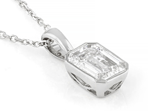 Prazana® Lab-Grown Diamonds Certified 1.00ct Emerald Cut Diamond 10K White Gold Pendant, H SI2