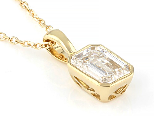 Prazana® Lab-Grown Diamonds Certified 1.00ct Emerald Cut Diamond 10K Gold Pendant, H SI2