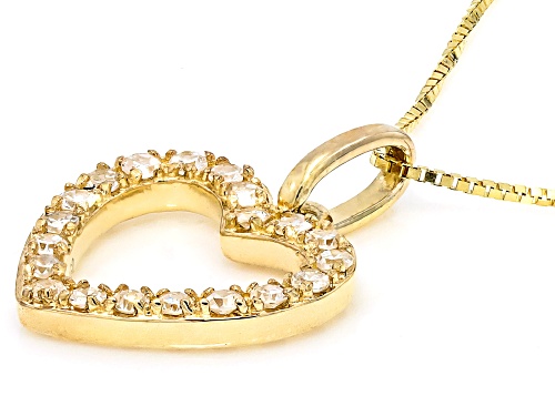Prazana® Lab-Grown Diamonds 0.15ctw Diamond 10K Yellow Gold Heart Pendant With Chain, G-H SI2