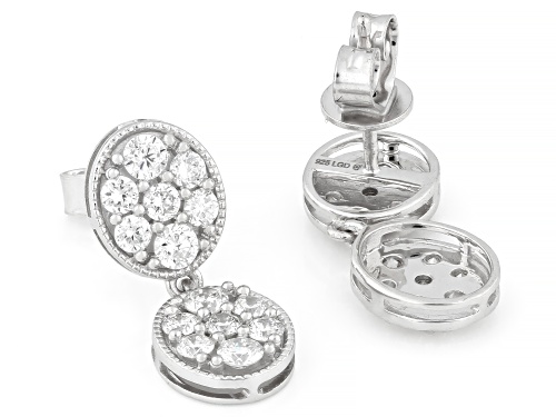 Prazana®Lab-Grown Diamonds 1.40ctw Round Diamond Rhodium Over Sterling Silver Earrings G-H VS