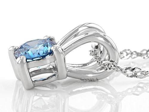 Prazana® Lab-Grown Diamonds 0.34ct Round Blue Lab-Grown Diamond 14K White Gold Pendant With Chain