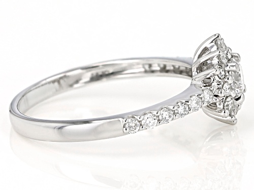 0.55ctw Round White Lab-Grown Diamond 14k White Gold Engagement Ring - Size 7