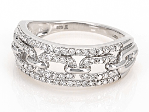 Prazana® Lab-Grown Diamonds 0.25ctw White Diamond Rhodium Over Sterling Silver Band Ring, H SI - Size 7